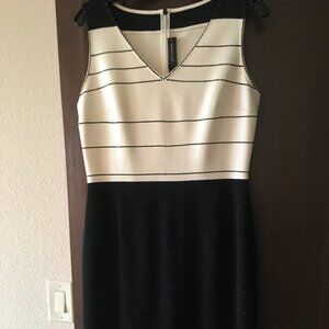 St. John Black/White Dress with Long Sleeve Jacket